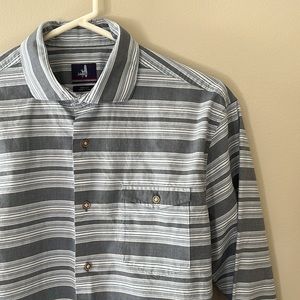 Johnnie-O Chandler Indigo Stripe Long Sleeve Shirt